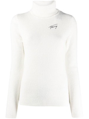 

Logo-print ribbed-knit jumper, Tommy Jeans Logo-print ribbed-knit jumper