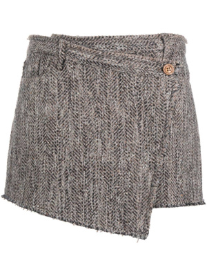 

Mélange-effect wraparound miniskirt, Acne Studios Mélange-effect wraparound miniskirt