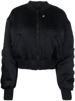 

Logo-embroidered cropped bomber jacket, Acne Studios Logo-embroidered cropped bomber jacket