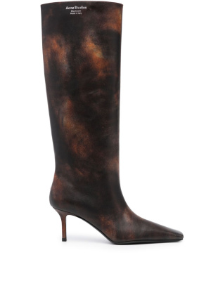 

70mm painted-effect leather boots, Acne Studios 70mm painted-effect leather boots