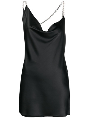 

X Rue Ra crystal-strap slip mini dress, Loulou X Rue Ra crystal-strap slip mini dress