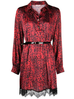 

Snakeskin-print belted minidress, LIU JO Snakeskin-print belted minidress