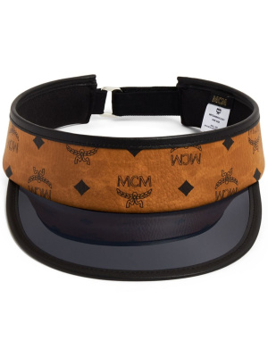 

Logo-print leather visor, MCM Logo-print leather visor
