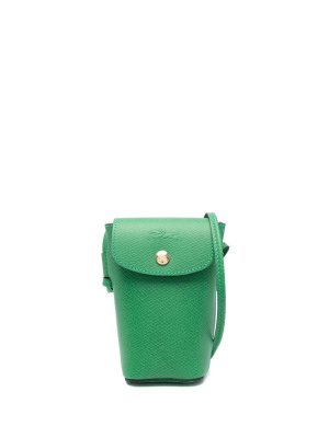 

Logo-embossed leather phone case, Longchamp Logo-embossed leather phone case