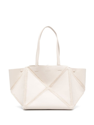 

The Origami crochet-stitch tote bag, Nanushka The Origami crochet-stitch tote bag