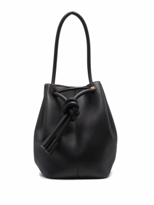 

Elongated knot-detail bucket bag, Nanushka Elongated knot-detail bucket bag