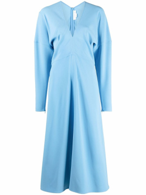 

V-neck flared midi dress, Victoria Beckham V-neck flared midi dress