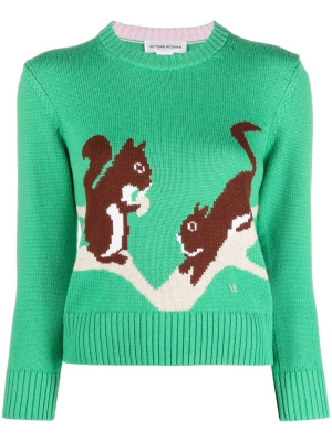 

Squirrel intarsia-knit jumper, Victoria Beckham Squirrel intarsia-knit jumper