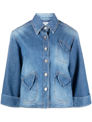

Knot-detail denim jacket, Victoria Beckham Knot-detail denim jacket