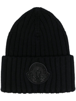 

Logo-patch knitted beanie, Moncler Logo-patch knitted beanie