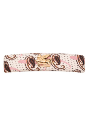 

Logo-plaque silk hair clip, ETRO Logo-plaque silk hair clip