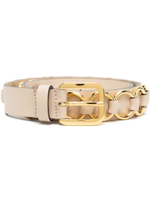 

Chain-embellished leather belt, ETRO Chain-embellished leather belt