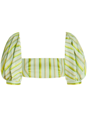 

Striped puff sleeve crop top, ETRO Striped puff sleeve crop top