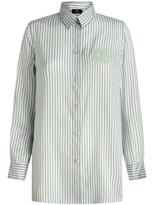 

Logo-embroidered striped shirt, ETRO Logo-embroidered striped shirt