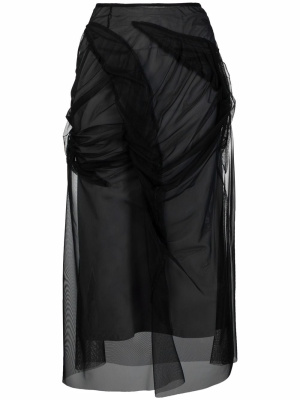 

Tulle-overlay high-waisted skirt, Maison Margiela Tulle-overlay high-waisted skirt