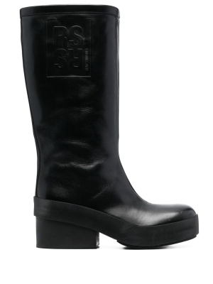 

30mm logo-embossed knee boots, Raf Simons 30mm logo-embossed knee boots