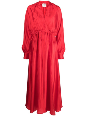 

V-neck silk-blend maxi dress, Forte Forte V-neck silk-blend maxi dress