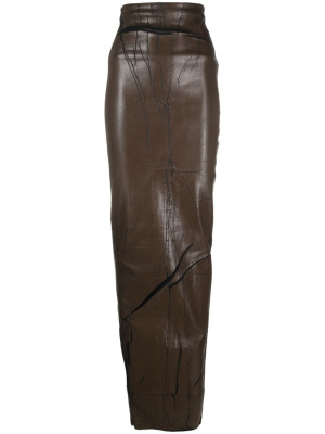 

Pillar rear-slit cotton maxi skirt, Rick Owens Pillar rear-slit cotton maxi skirt