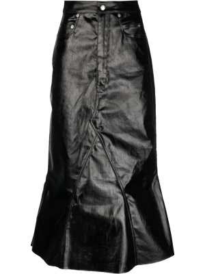 

High-waisted patent midi skirt, Rick Owens High-waisted patent midi skirt
