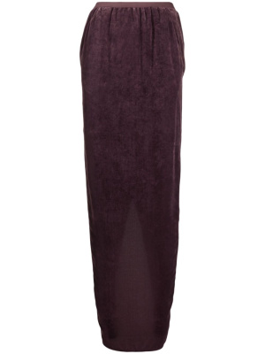 

Rear-slit elasticated-waist fitted skirt, Rick Owens Rear-slit elasticated-waist fitted skirt