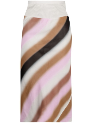 

Degrade striped bias midi skirt, Rick Owens Degrade striped bias midi skirt