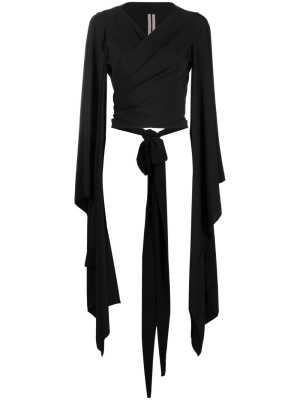 

Draped-sleeve cropped blouse, Rick Owens Draped-sleeve cropped blouse