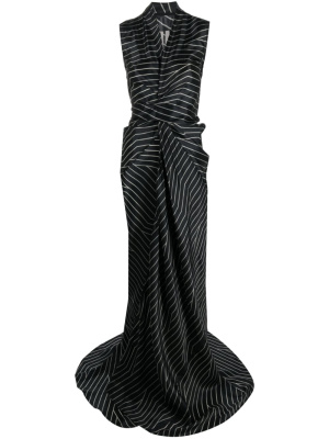 

Striped sleeveless gown, Rick Owens Striped sleeveless gown