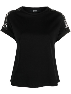 

Lace-detailing cotton T-shirt, Herno Lace-detailing cotton T-shirt
