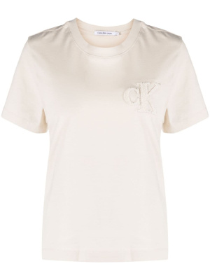 

Chenille-logo cotton T-shirt, Calvin Klein Jeans Chenille-logo cotton T-shirt