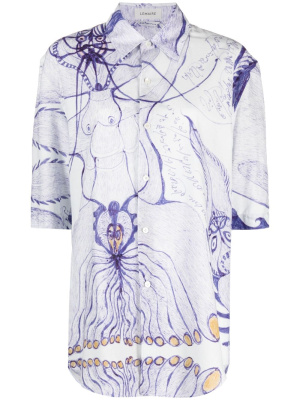 

Graphic-print cotton shirt, Lemaire Graphic-print cotton shirt