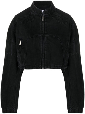

Cropped denim biker jacket, AMBUSH Cropped denim biker jacket