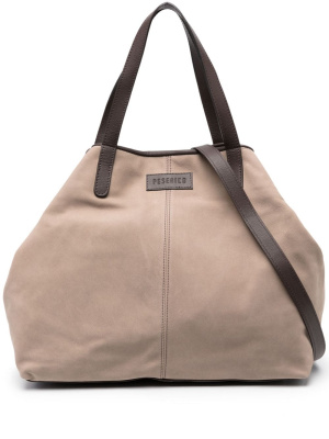 

Logo-patch two-tone tote bag, Peserico Logo-patch two-tone tote bag