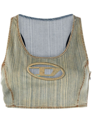 

Logo-plaque denim crop top, Diesel Logo-plaque denim crop top