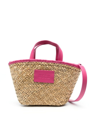 

Interwoven-design raffia tote bag, MSGM Interwoven-design raffia tote bag