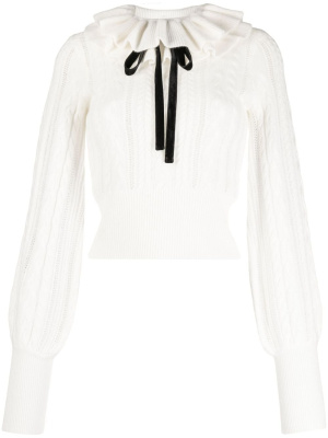 

Luminosity frill-neck wool jumper, ZIMMERMANN Luminosity frill-neck wool jumper