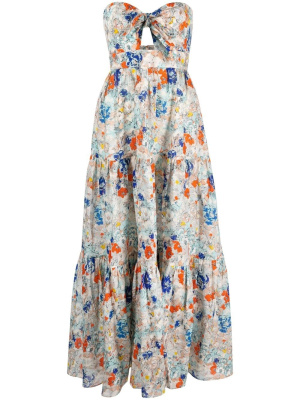 

Clover floral-print strapless dress, ZIMMERMANN Clover floral-print strapless dress