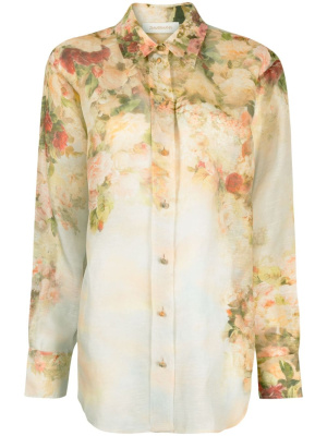 

Rosy garden-print linen-blend shirt, ZIMMERMANN Rosy garden-print linen-blend shirt