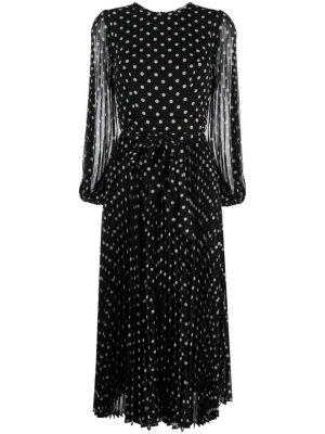 

Polka dot-print pleated dress, ZIMMERMANN Polka dot-print pleated dress