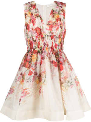 

Poppy-print V-neck dress, ZIMMERMANN Poppy-print V-neck dress