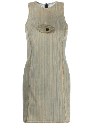 

Logo-plaque striped minidress, Diesel Logo-plaque striped minidress