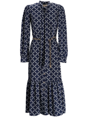 

Logo-print ruffled midi dress, Michael Michael Kors Logo-print ruffled midi dress