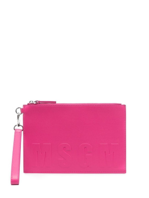 

Embossed logo clutch bag, MSGM Embossed logo clutch bag