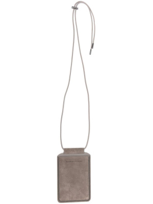 

Monili-embellished suede phone pouch, Brunello Cucinelli Monili-embellished suede phone pouch