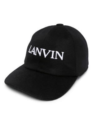 

Logo-embroidered wool cap, Lanvin Logo-embroidered wool cap