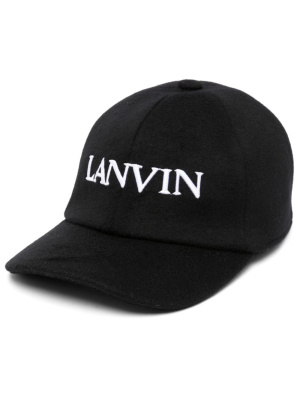 

Logo-embroidered wool-blend cap, Lanvin Logo-embroidered wool-blend cap