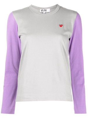 

Two-tone logo patch T-shirt, Comme Des Garçons Play Two-tone logo patch T-shirt