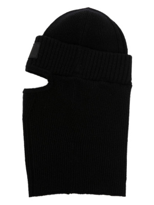 

Logo-patch ribbed-knit balaclava, Y-3 Logo-patch ribbed-knit balaclava