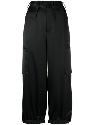 

Satin-effect cropped track pants, Y-3 Satin-effect cropped track pants