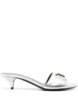 

50mm logo-plaque leather mules, TOM FORD 50mm logo-plaque leather mules