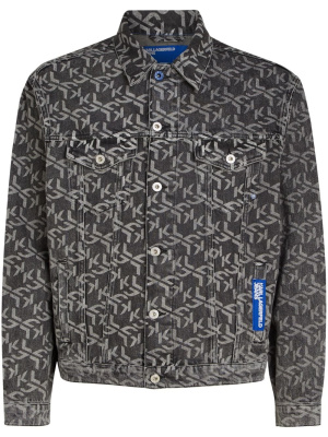 

KLJ monogram organic cotton denim jacket, Karl Lagerfeld Jeans KLJ monogram organic cotton denim jacket